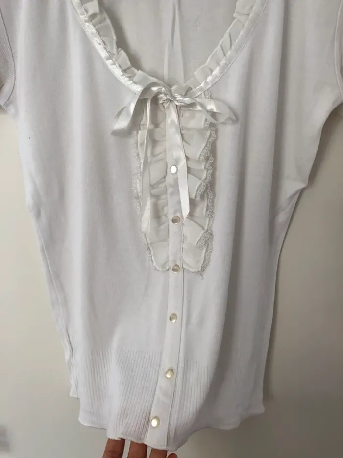 T-shirt à manches courtes blanc Caroll taille S - photo numéro 4