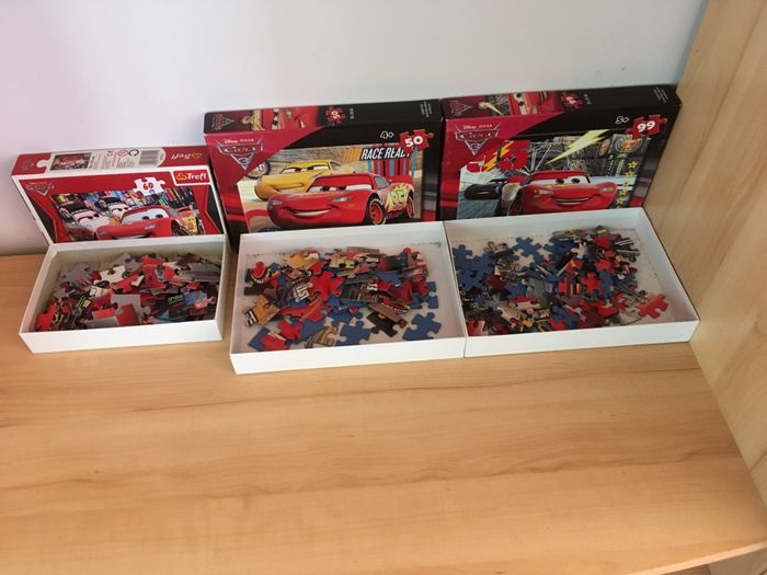 Lot 3 puzzles Disney Pixar Cars, 99, 60 et 50 pièces, complet (très bon état) - photo numéro 2