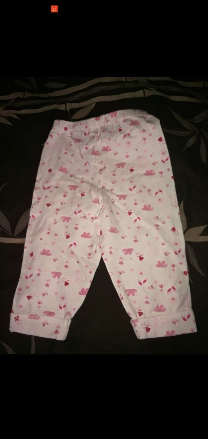 Legging 12 mois blanc et rose H&M - photo numéro 3