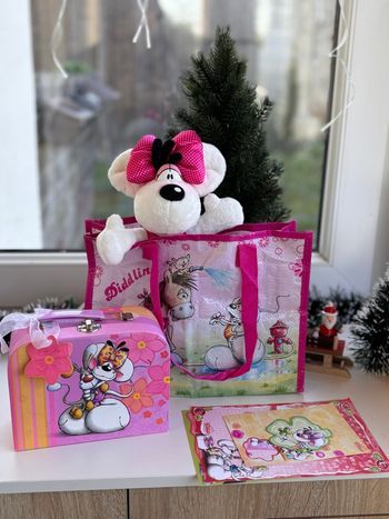 Lot Diddl - Peluche Diddlina danseuse - ballerine - malette thématique à paillettes - sac caba