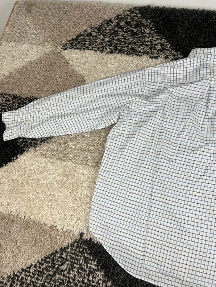 Chemise Ralph Lauren à carreaux blanc et bleu logo bleu taille XL style old money - photo numéro 12