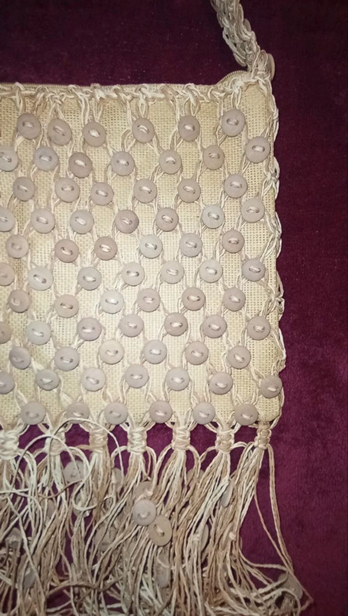 Deux magnifiques sacs a bandoulière avec boutons et franges Neufs Giada - photo numéro 3