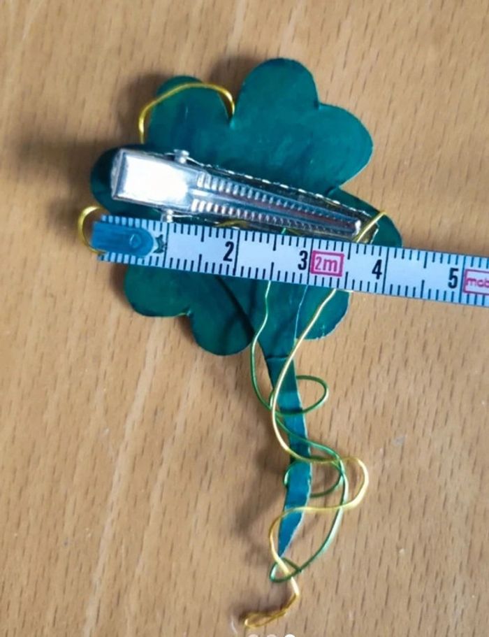 Barrette trèfle vert doré or Saint Patrick / Gratuit - Free - photo numéro 3