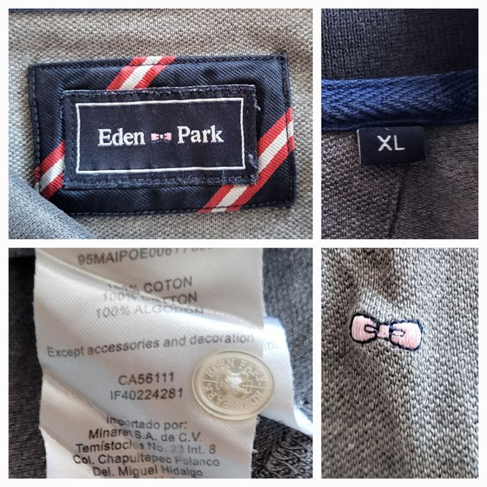 Eden Park Polo MC TXL -Coupe Droite-Marine&Gris en 100%Coton piqué en TBE - photo numéro 4