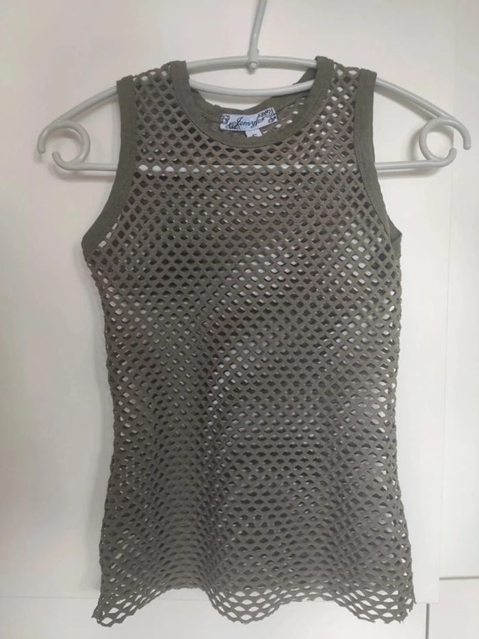 Jennyfer top débardeur ajouré army S - photo numéro 2