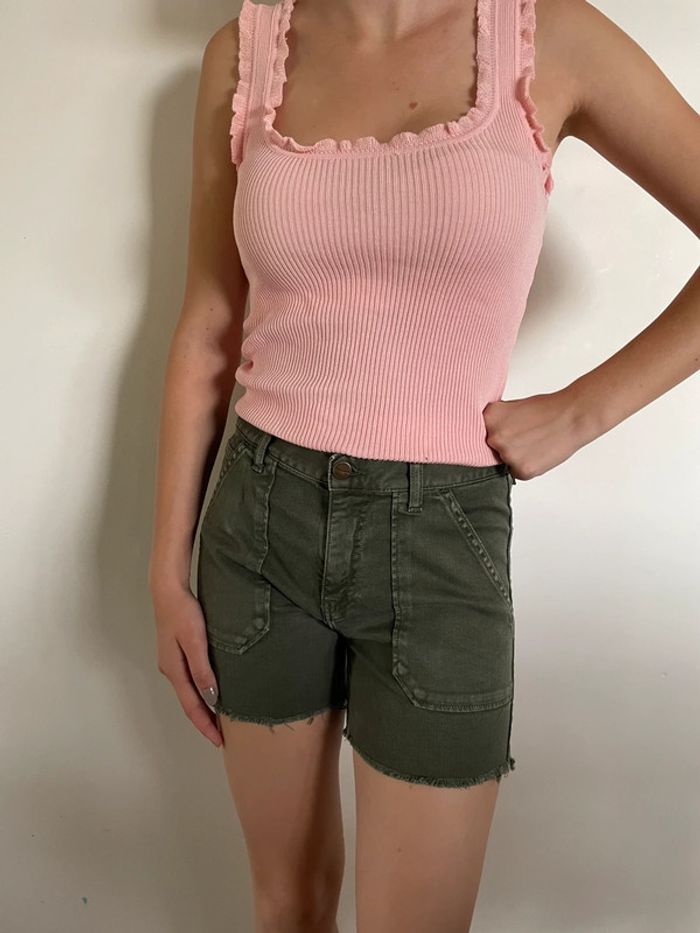 Superbe short été jean vert kaki - photo numéro 5