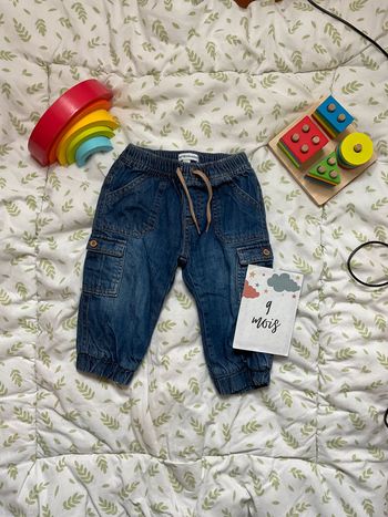 jean bleu bas resserré vertbaudet 9 mois