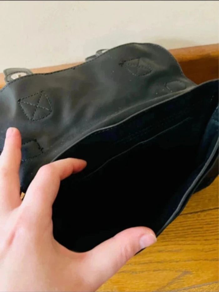 Sublime Sac à main en bandoulière noir mini cartable à boucle et poignée - photo numéro 6
