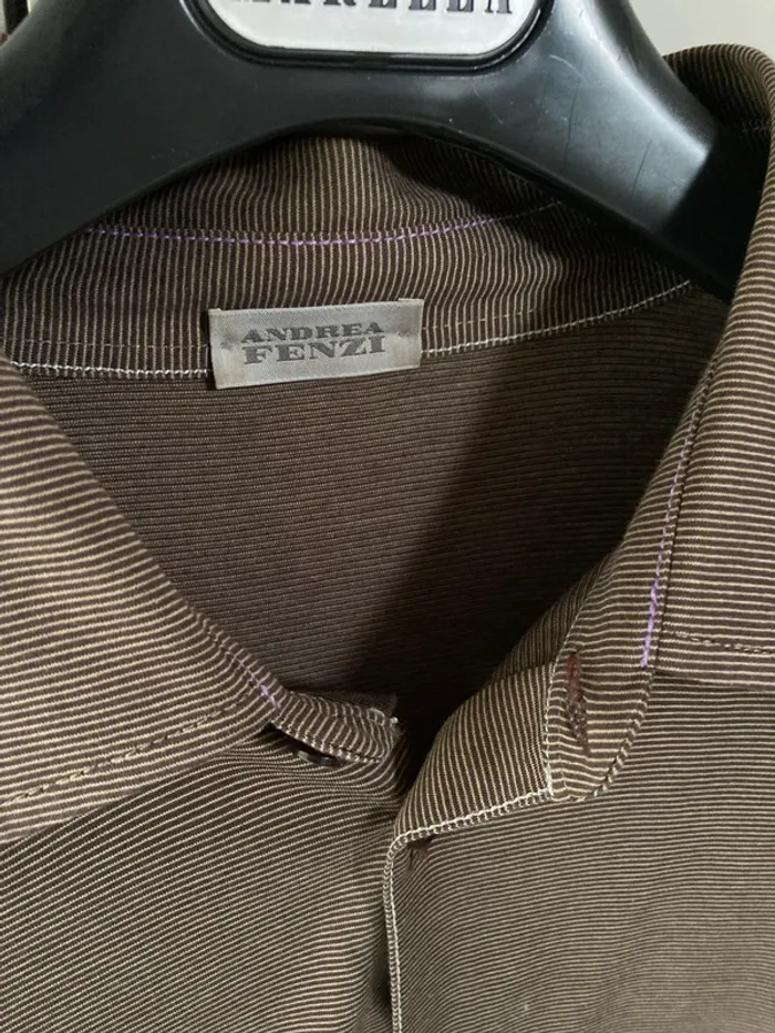 Splendide chemise brune en coton || Andrea Fenzi || Made in Italy || XL - photo numéro 4