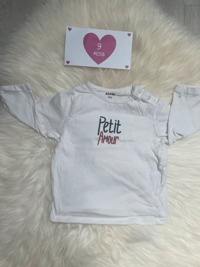 9 mois - t-shirt ML « petit amour »