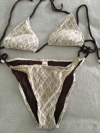 Bikini crème dentelé taille M