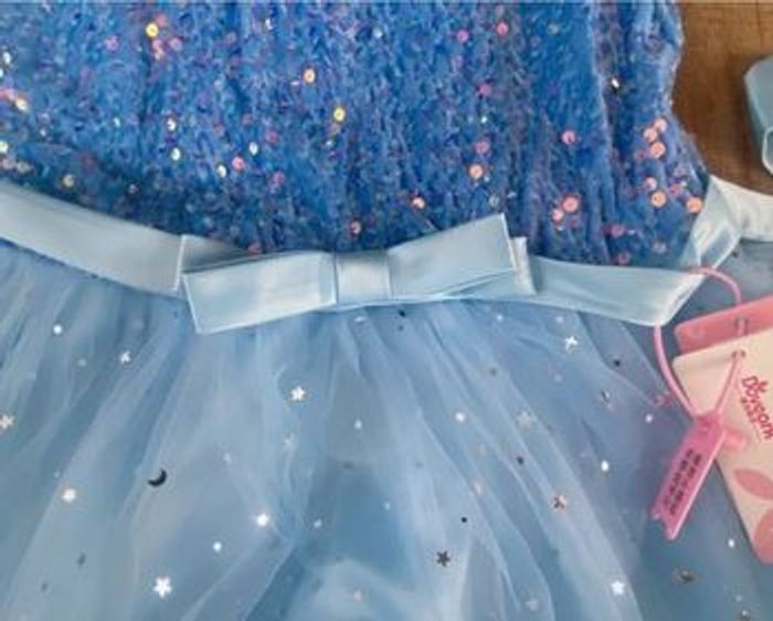 Robe de fête à paillettes bleu - photo numéro 2