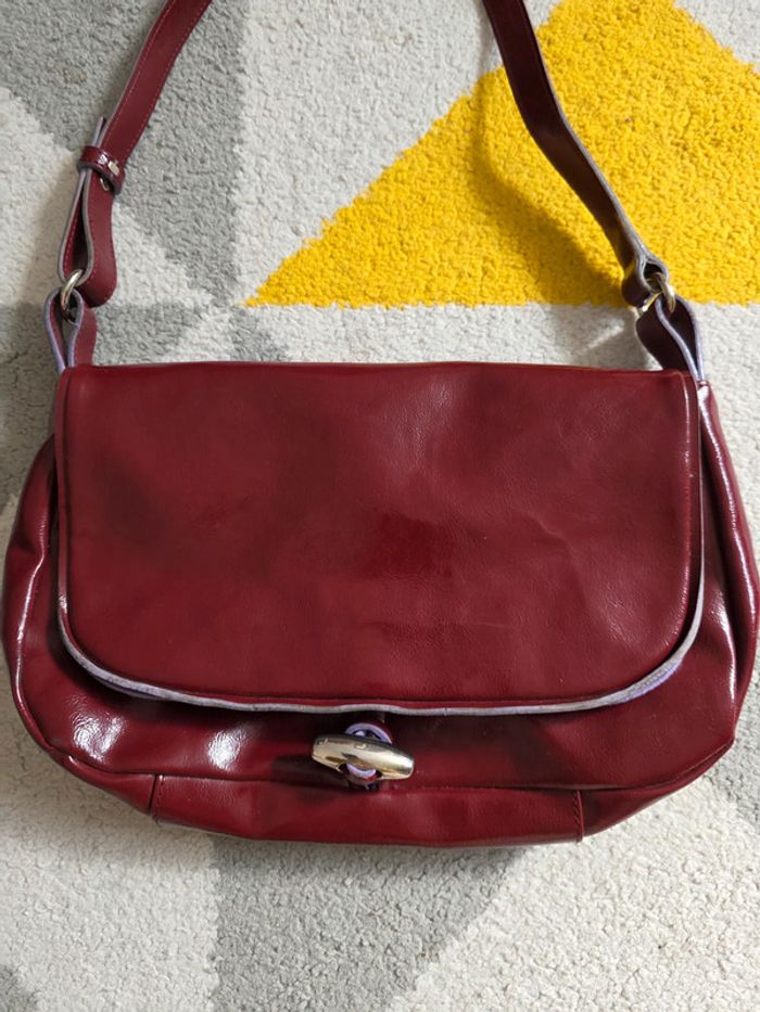 Sac à main en cuir verni Enrico Coveri - photo numéro 2