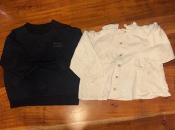 Pull + chemisier fille 2 ans