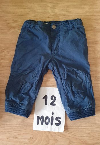 Pantalon garçon 12mois 74cm bleu marine