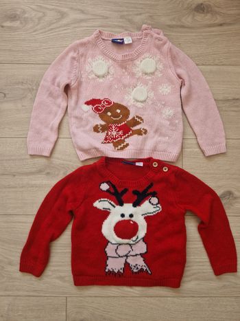 Lot de 2 pulls de Noël Lupilu bébé 12-24mois