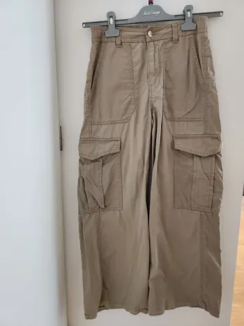 Pantalon jean marron cargo Kiabi Taille 32 XXS