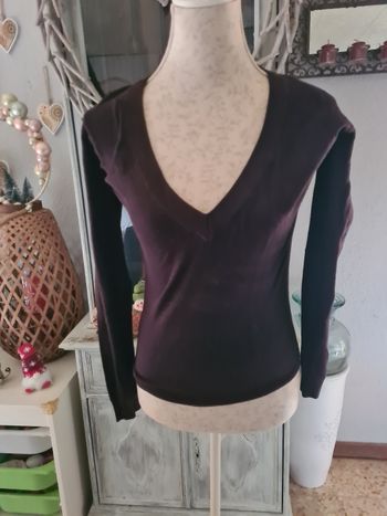 Pull. Femme. Marron. Version féminine. L 60. Aisselles à aisselles 47. Taille unique
