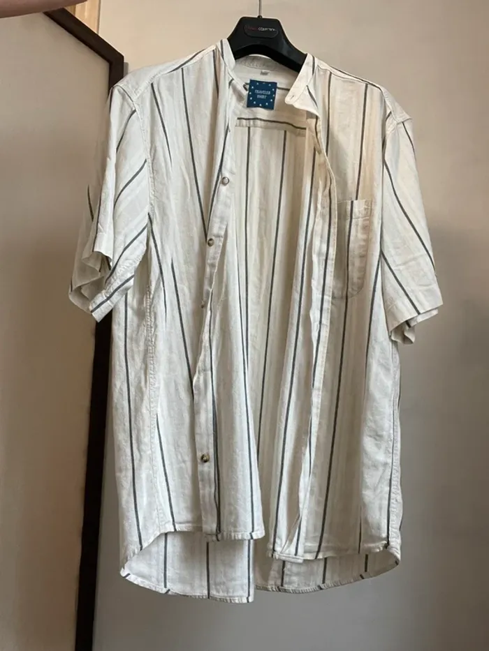 Chemise homme à manches courtes – Rayures verticales