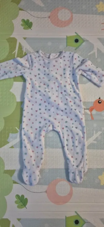 Pyjama velours coeur et étoiles