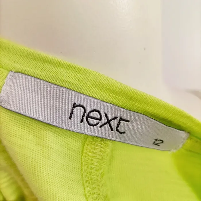 T-shirt NEXT vert fluo dégradé strass T40 coupe oversize col rond été summer A962 - photo numéro 8