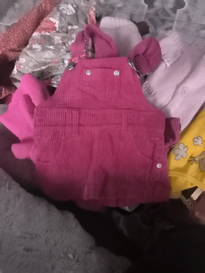 Salopette robe rose profond 3 mois - photo numéro 3