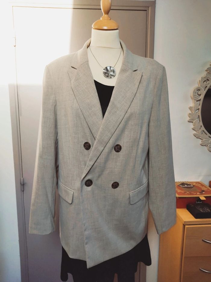 Veste tailleur femme beige et marron 42 New Look Neuve avec étiquette - photo numéro 2
