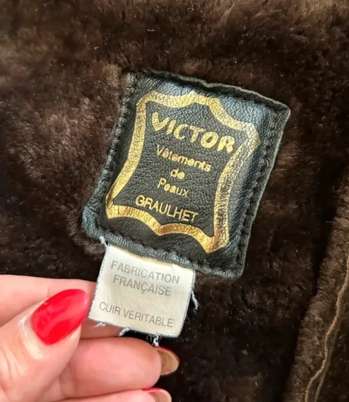 Victor manteau en peau , marron,  capuche amovible femme, taille 40 - photo numéro 5