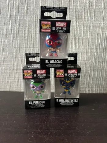 Lot de 3 Porte-clés Funko Pop! Marvel Lucha Libre – Édition Bobble-Head