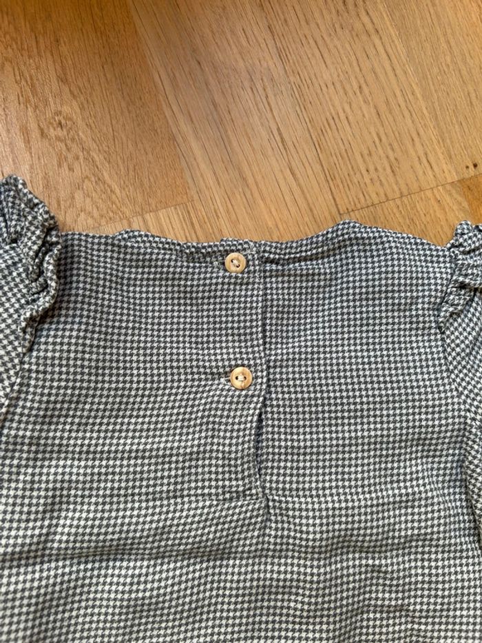 Ensemble tunique/chemisier carreaux volanté et legging bébé fille - photo numéro 7