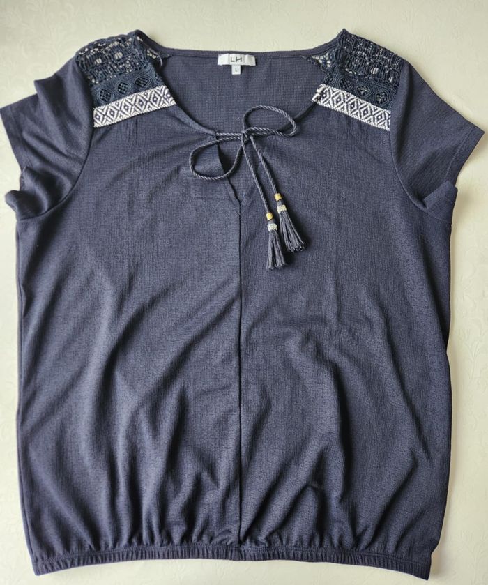 t-shirt bleu marine TL - photo numéro 2