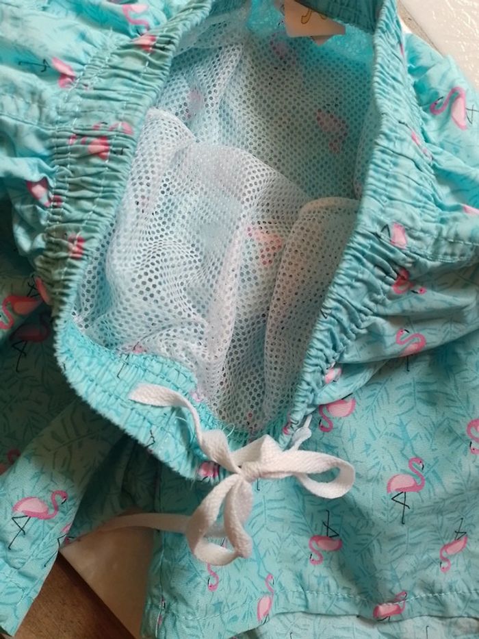 Short de plage femme Bleu ciel Motif flamands roses - photo numéro 11