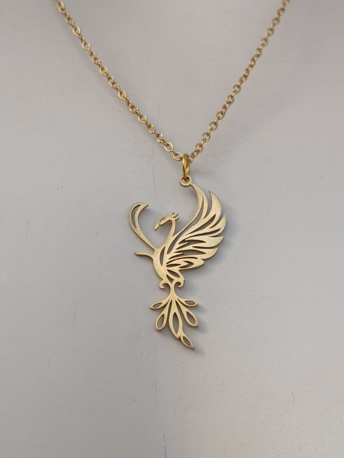 Collier en acier inoxydable doré Phoenix