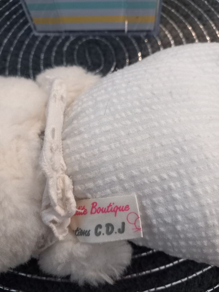 Peluche souris grelot vintage la petite boutique création CDJ 21cm - photo numéro 4