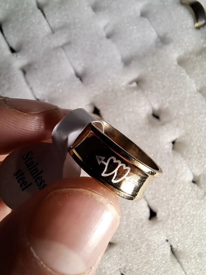 Bague acier inoxydable motifs