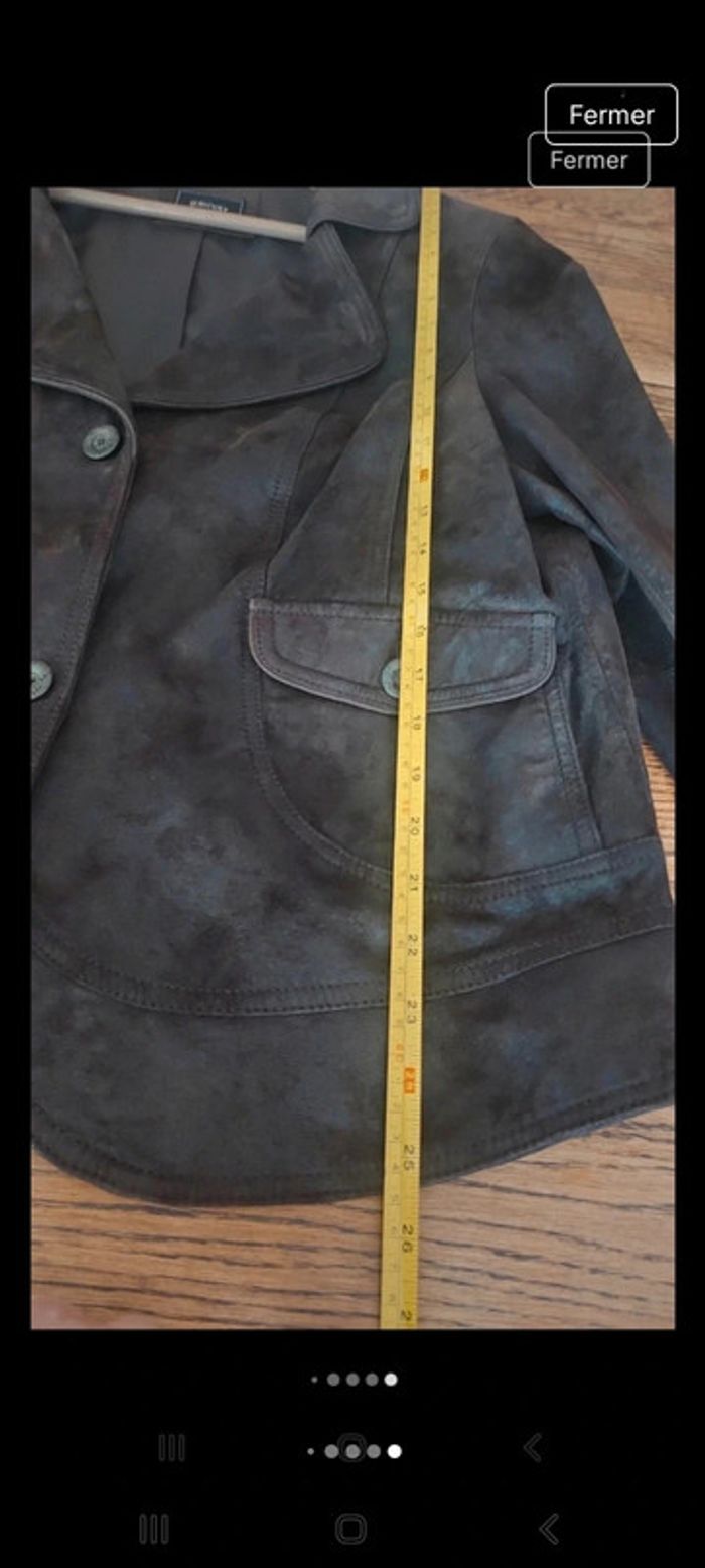 Veste cuir Marron foncé D'Auvry exclusive t 46 - photo numéro 13