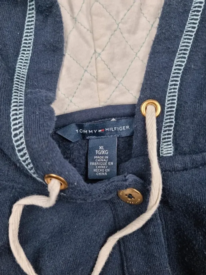 Sweat à capuche boutonné 3/4 Tommy Hilfiger bleu marine XL Femmes - photo numéro 6