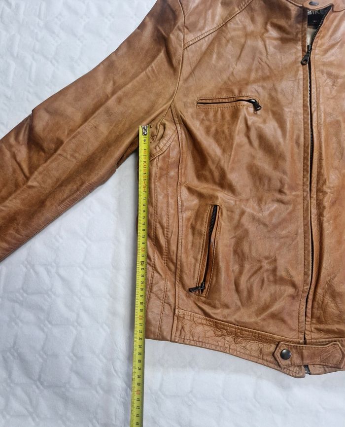 Blouson cuir Bikers , marron , homme , taille L - photo numéro 4