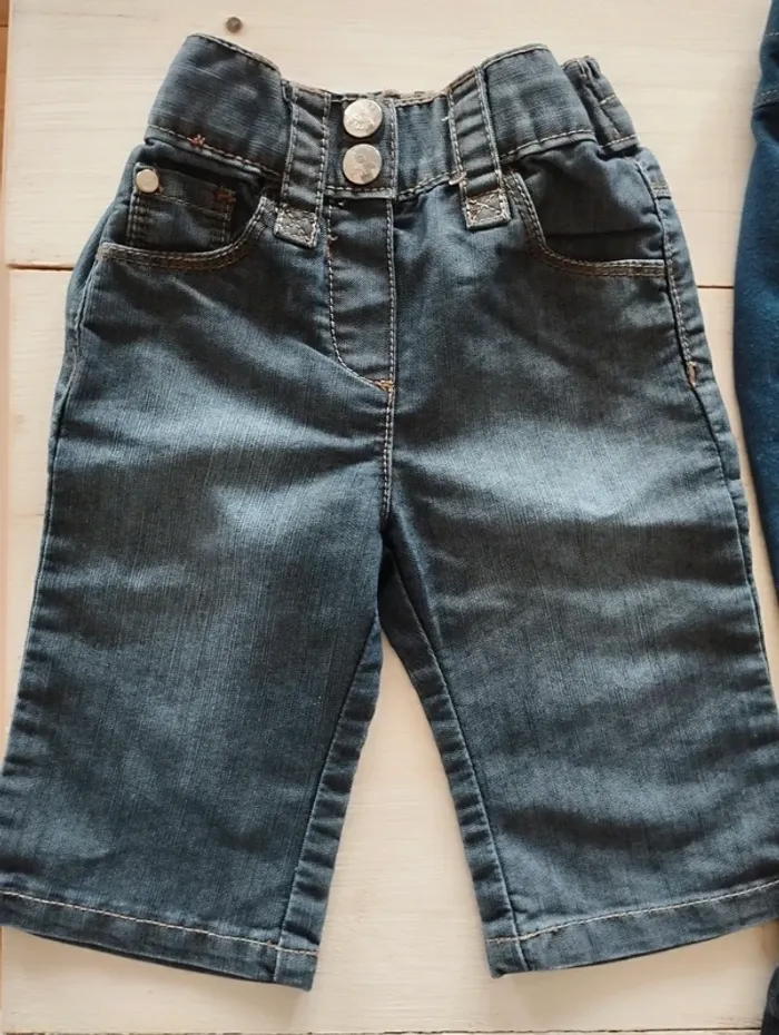 Lot 5 pantalons bébé fille, 6 mois - photo numéro 3