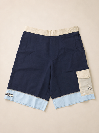 Short Kappa vintage bleu marine beige taille M