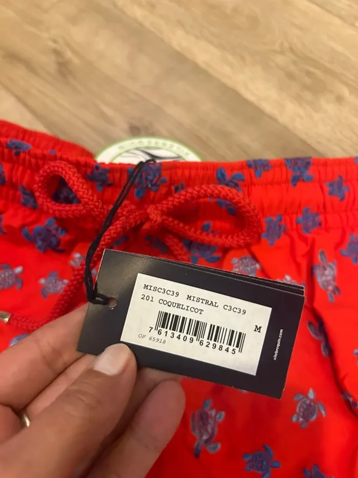 Vilebrequin, short de bain homme rouge, neuf avec étiquette taille M - photo numéro 3