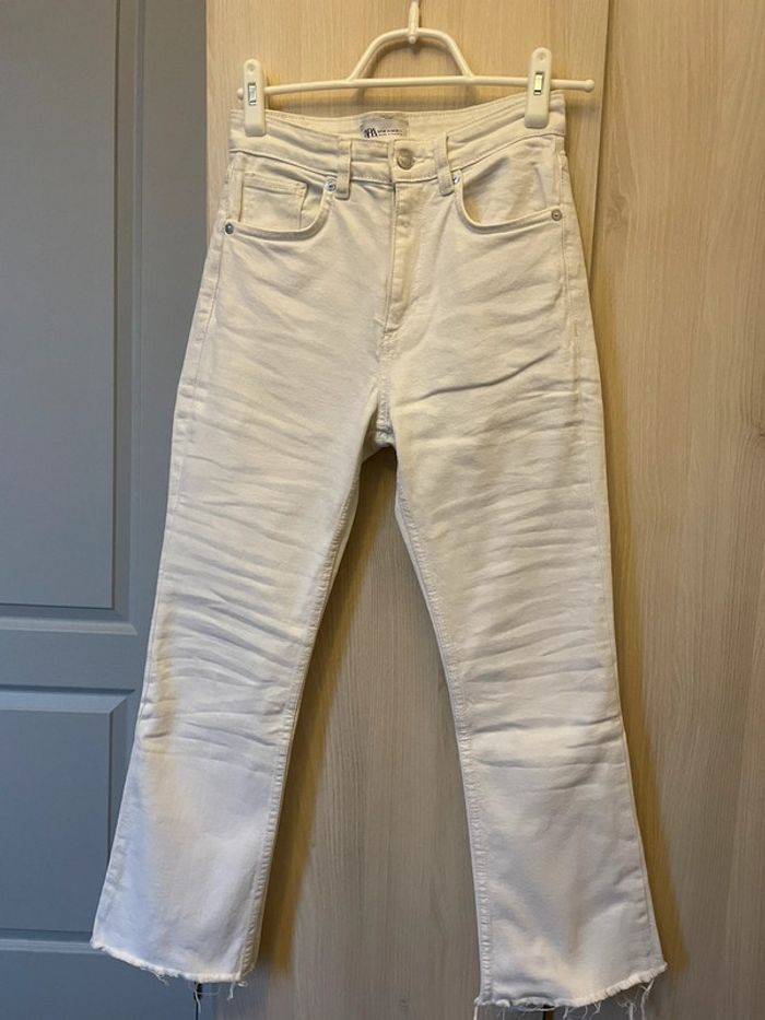 pantalon flare blanc zara