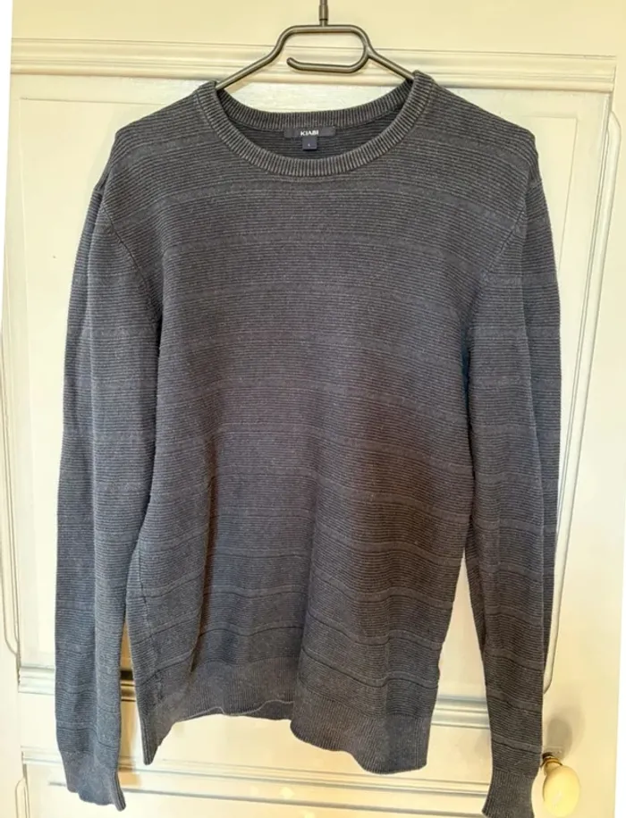 Pull bleu marine texturé Kiabi Homme M