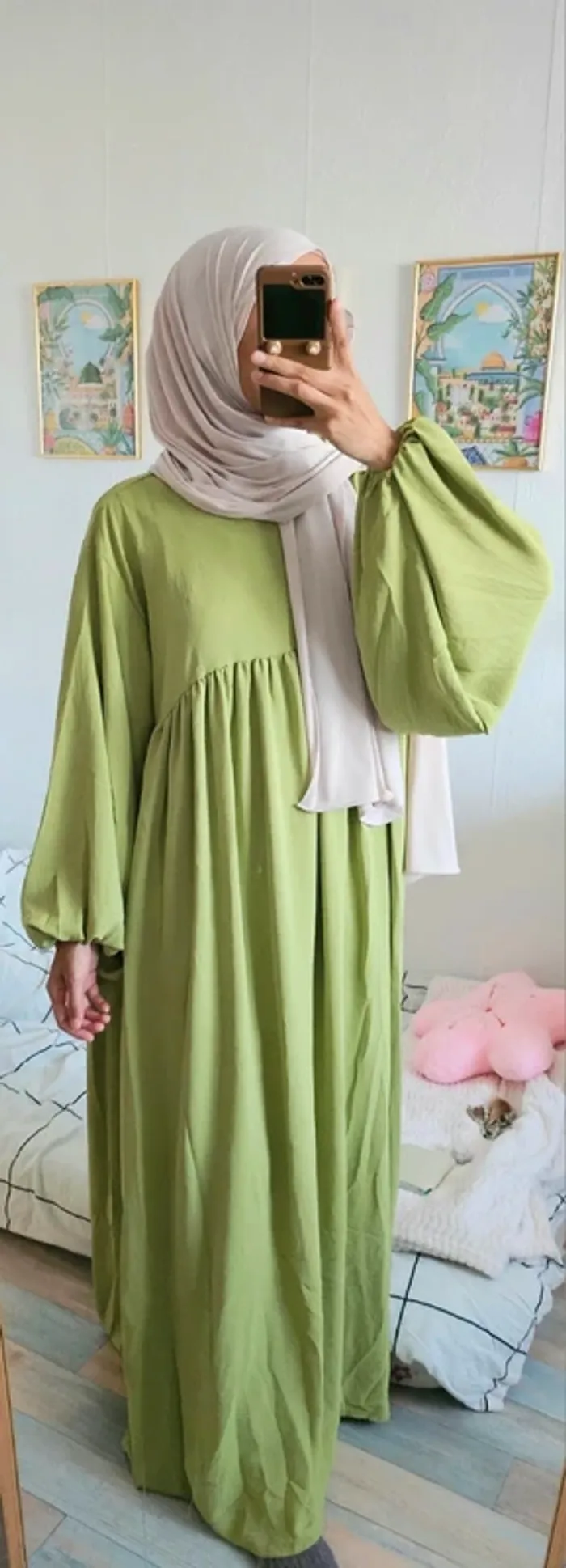 Robe verte pomme bouffante taille unique neuve - photo numéro 5