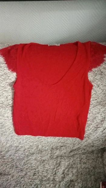 Magnifique t-shirt manches courtes en dentelle
