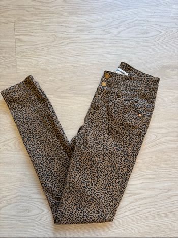 Pantalon slim taille haute luisant marron noir grain de malice taille 34 XS