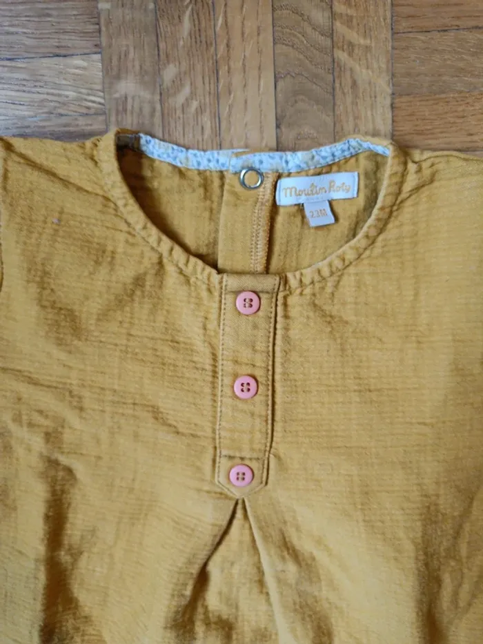 Robe Moulin Roty jaune moutarde 23mois - photo numéro 3