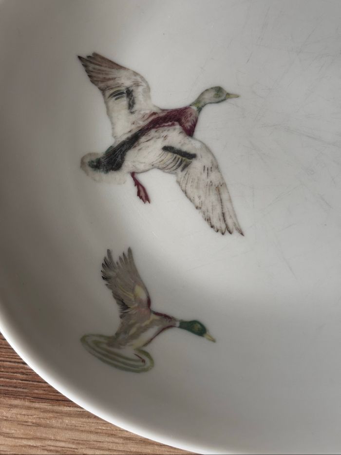 Vintage lot de 4 assiettes porcelaine Raynaud Limoges vol d’oiseaux - photo numéro 4