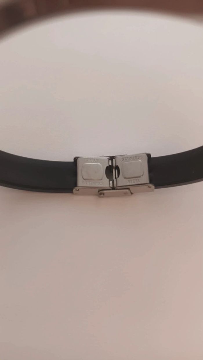 Bracelet homme silicone et acier - photo numéro 3