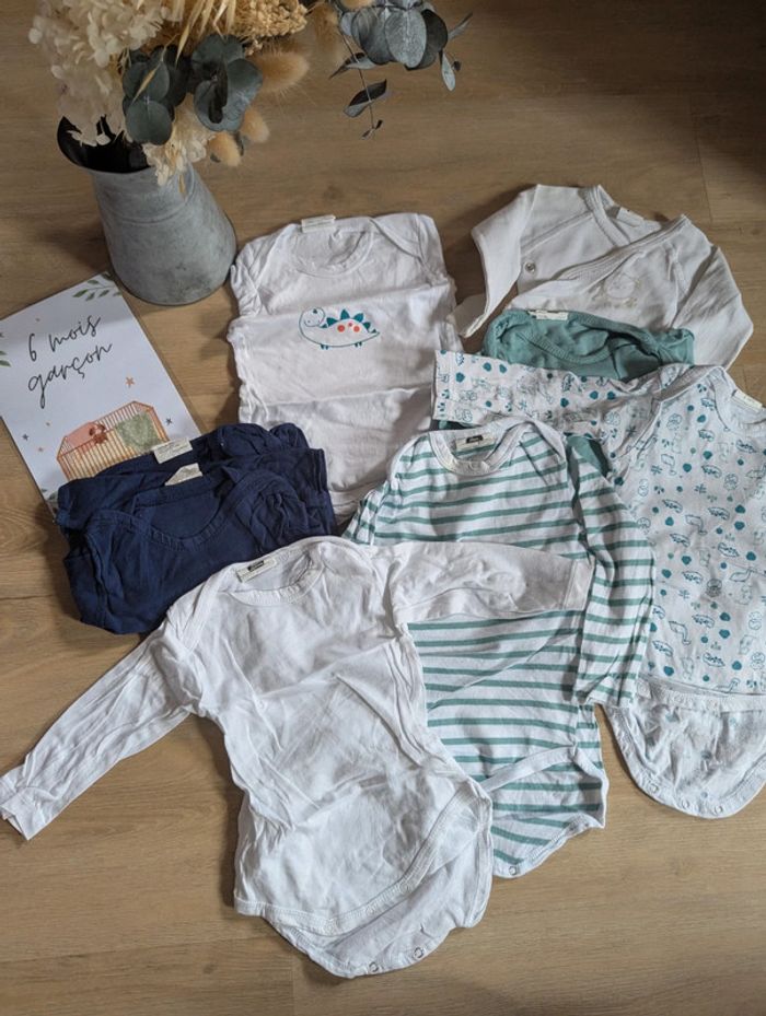 Lot de 8 bodies Mots d'enfants 6 mois